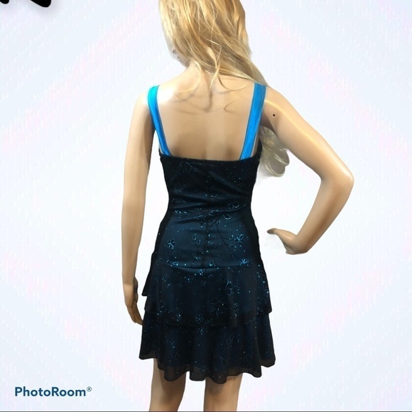 Deb black & blue sequin party dress. - Picture 7 of 9